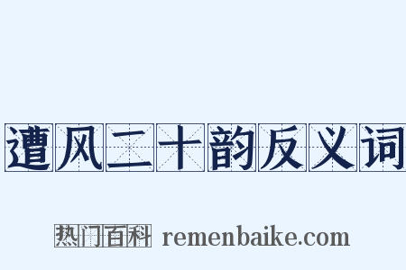 遭风二十韵反义词是什么意思的图片